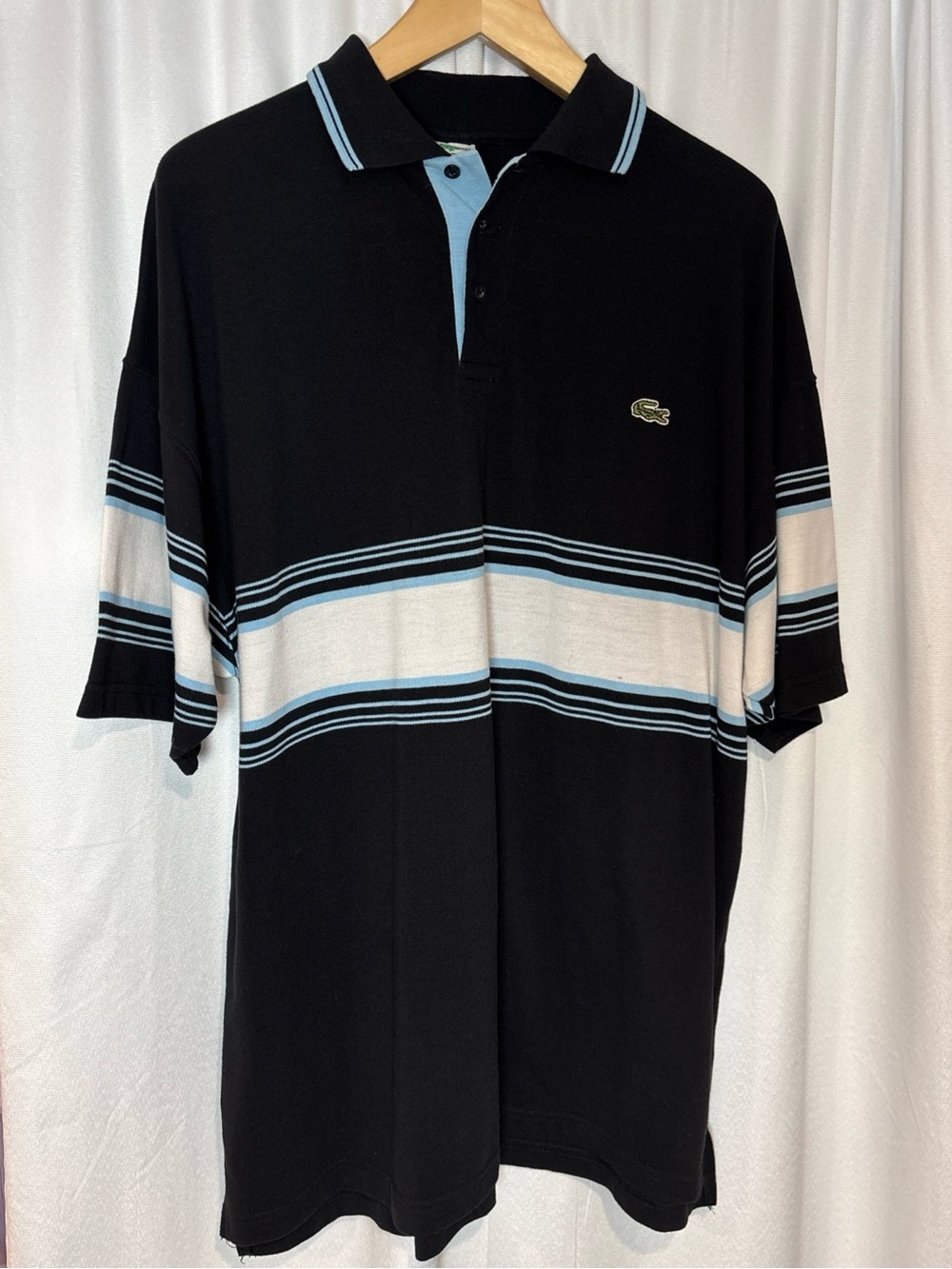 Vintage Lacoste Men's Made In France Classic Fit Striped Polo Size 11 XXL